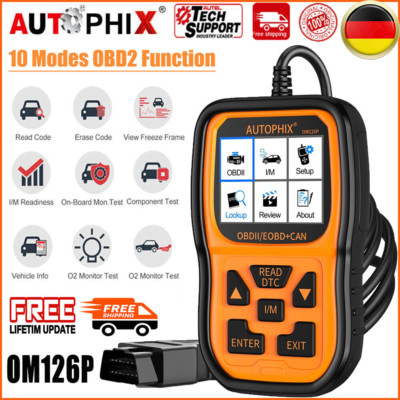 Profi Auto Diagnosegerät KFZ OBD2 Scanner Fehlerauslesegerät Codeleser OM126P