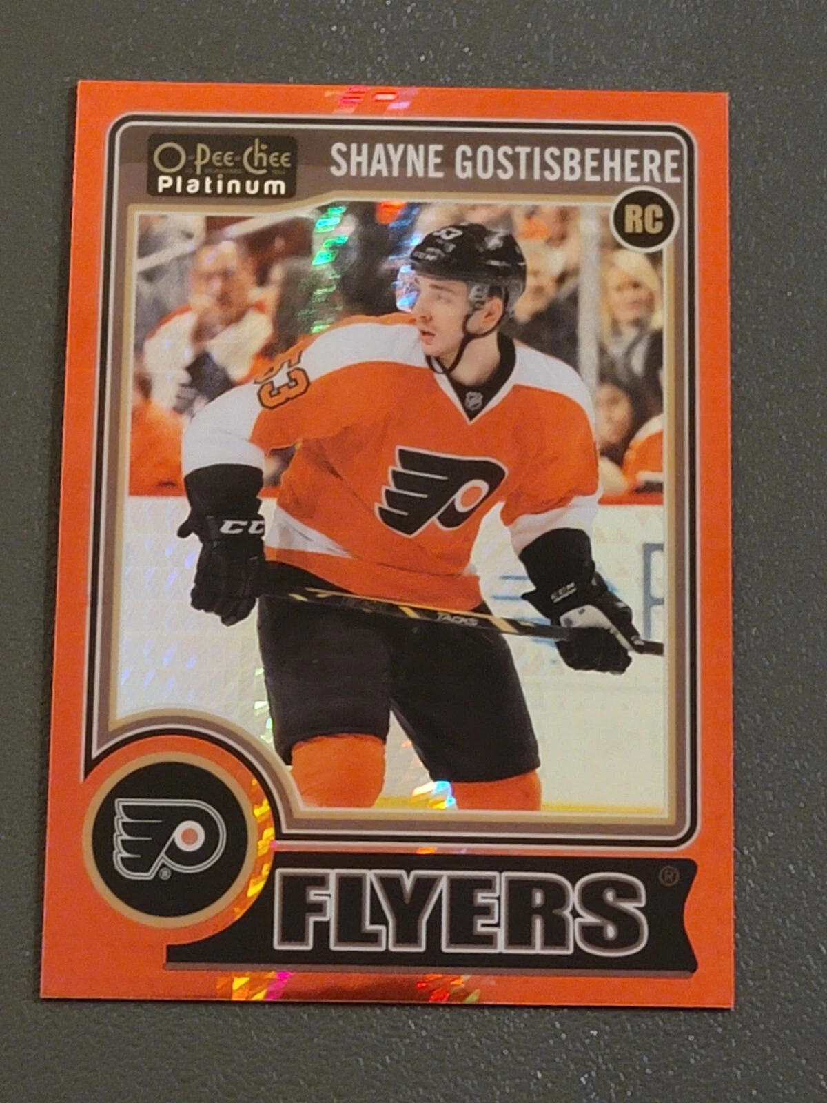 2014-15 O-Pee-Chee Platinum Shayne Gostisbehere #168 Red Prism #/135 Rookie RC