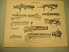 Handfeuerwaffen,Gewehre 74.84. u.a. 8 Tafeln 1905-1929 Antike Lithographien