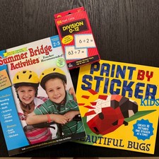 Kids Learning Activity Bundle Summer Bridge Paint by Sticker  Division Card NEW