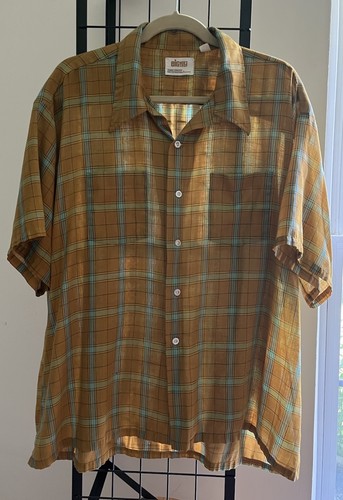 Vtg JC Penneys Rare BiG Mens Shop S.S. Shirt 18.5" Penn Prest Button Up FREESHIP