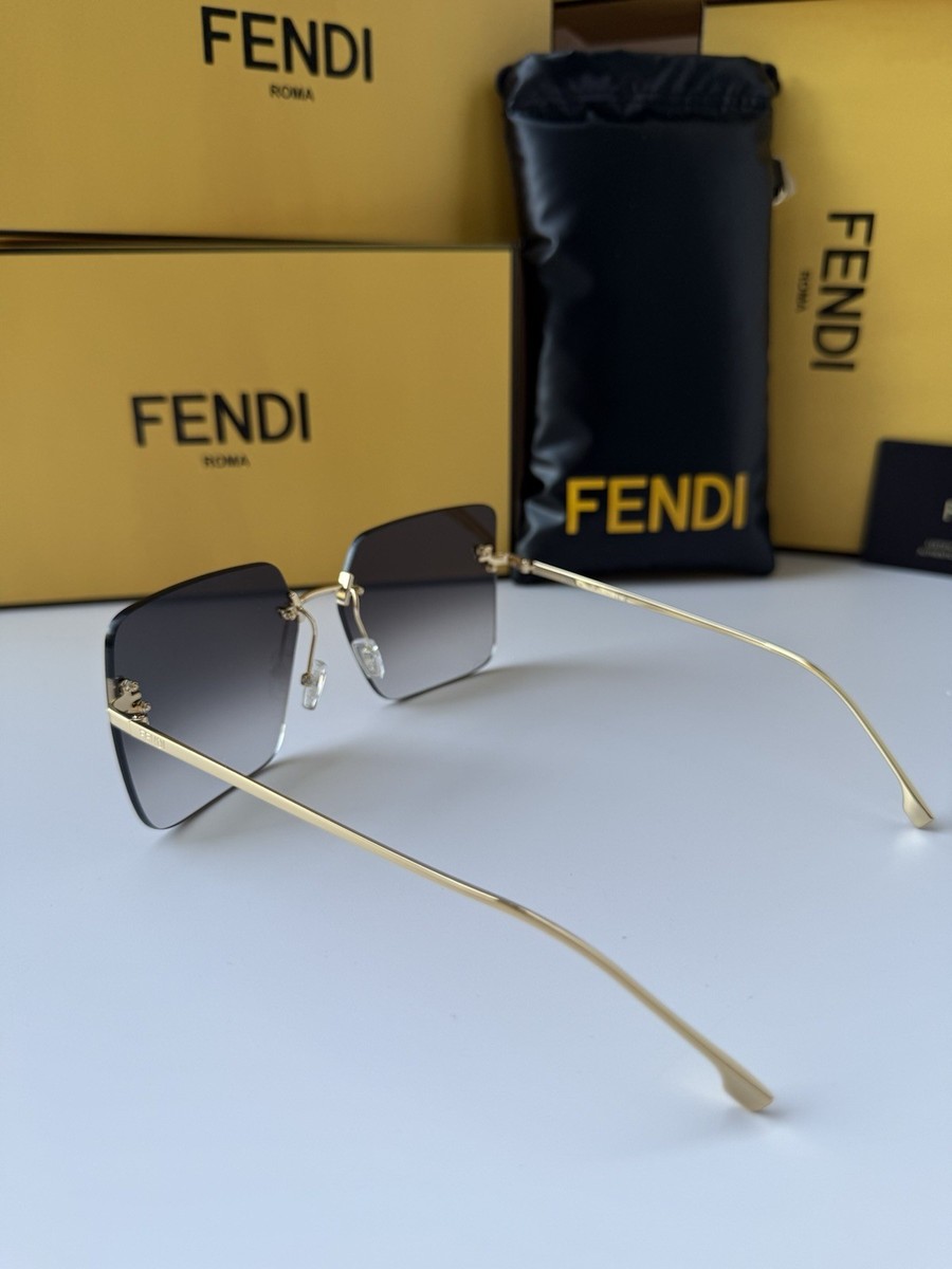 FENDI FE4082US 30B Crystal Endura Gold Gradient Smoke Lens Women