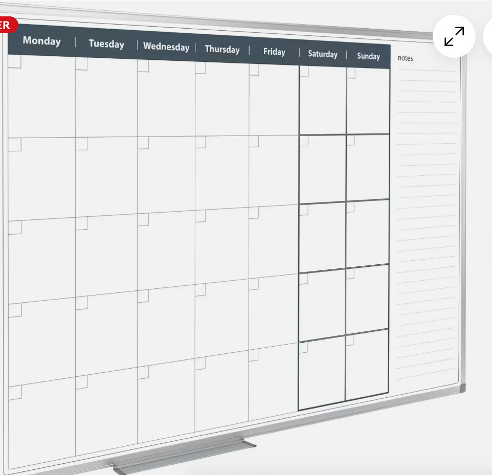 Monthly Planner Project Deadline  Magnetic Dry Erase Wipe Whiteboard 900 x 600