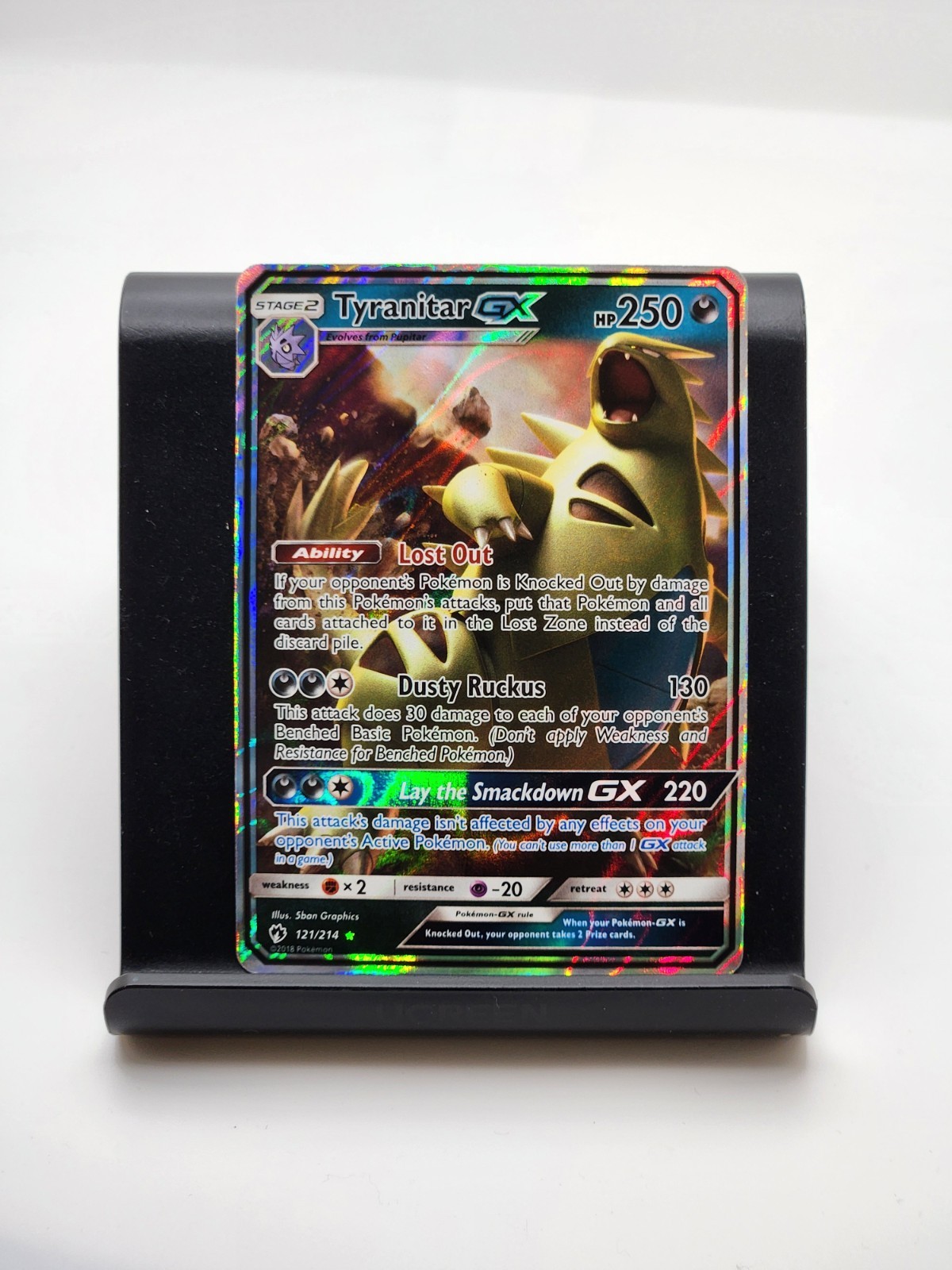 Tyranitar GX Holo GX Rare Lost Thunder Pokemon 121/214