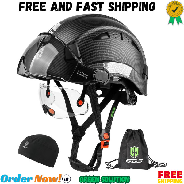 Safety Hard Hat with Tinted & Clear Visor Vented Construction Helmet Cascos De C
