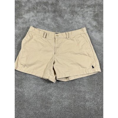 Ralph Lauren Sport Tan Khaki Chino Shorts Womens 14 Cotton Twill Pony Logo