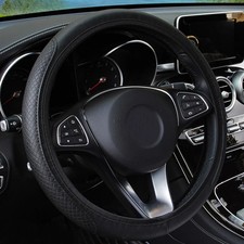 Car Leather Steering Wheel Cover Grip Car Accessories For 1537-38cm Black