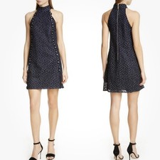 TED BAKER LONDON Women’s Blue DAYSIL DAISY Lace Halter Dress Embroidered Sz 8-10
