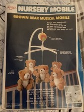 Nursery Mobile Brown Bear Musical Mobile Vintage NWT Century Original