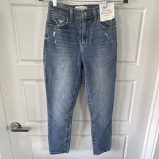 Abercrombie  Fitch Skinny High Rise Medium Wash Blue Distressed Women Jeans 25s