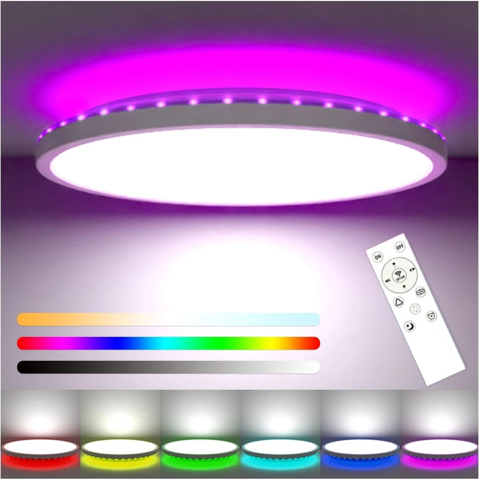 30W LED Deckenleuchte Deckenlampe Dimmbar mit Fernbedienung Wohnzimmer Lampe RGB - Bild 1 von 4