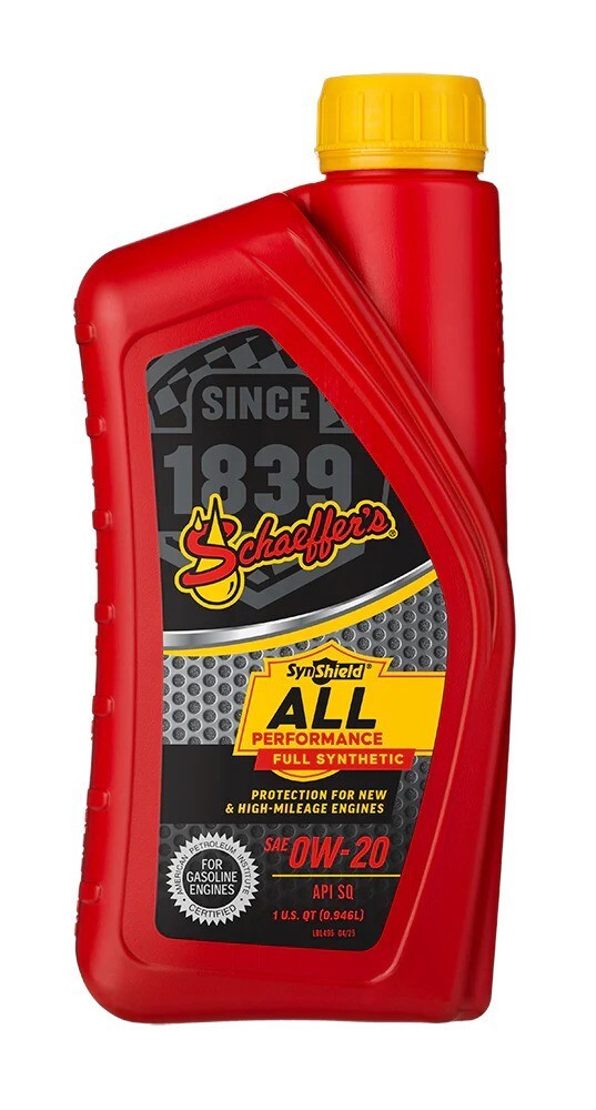 格安サンナチュラルズ Super J Oil Dew & Retiwinkle Schaeffer 6020 SynShield All Performance Full Synthetic Motor Oil