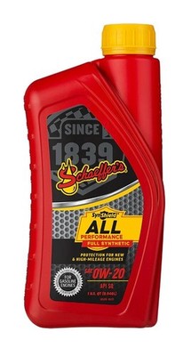 Schaeffer 6020 SynShield All Performance Full Synthetic Motor Oil 0W-20 1 Quart