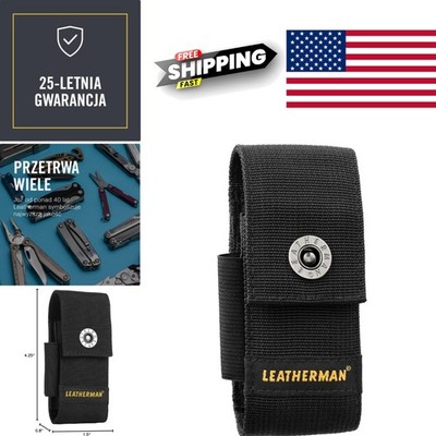 Black Nylon Snap Sheath for Multi Tools with Pockets and Reinforced Stitching
