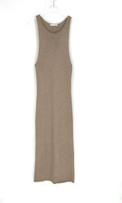 Helmut Lang Dress Womens M Tan Sweater Crochet Maxi Minimalist Classic Basic