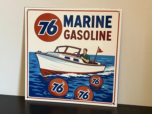 Union 76 Marine Gasoline Vintage Style Metal Sign