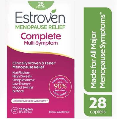 Estroven Menopause Relief Complete Multi-Symptom Dietary Supplement, 28 Caplets