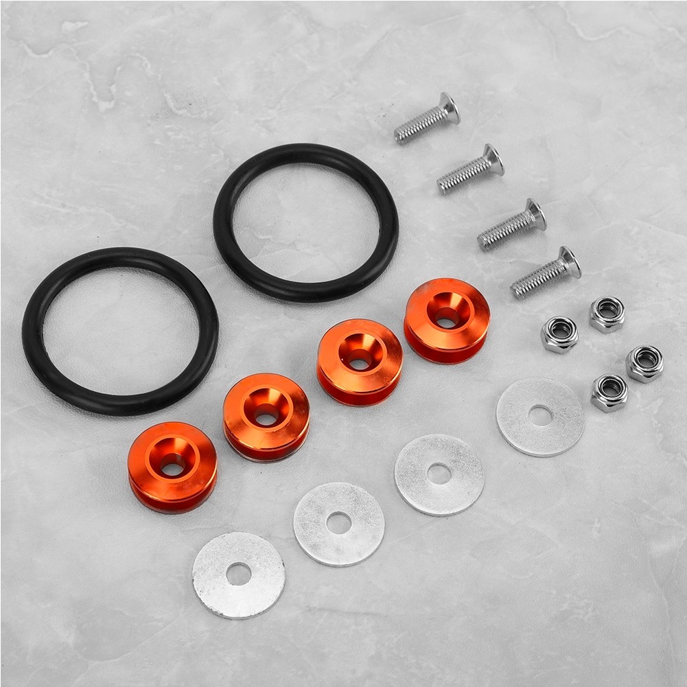Colorful Quick Release Fasteners Rubber Rings Kit For Bumper Trunk Mud Guard Lid