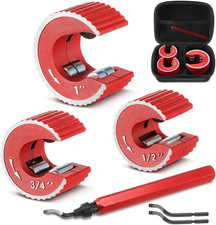 Copper Tubing Cutter Set, 3 Pcs Copper Pipe Cutter Tool, 1/2 In, 3/4 In, and 1 I