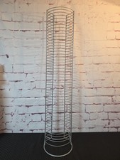 Wire DVD Game Storage Tower Holds 50 DVD 42 Single 4 Doubles 41" Silver Metal