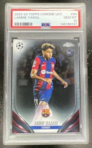 2023-24 Topps Chrome UCC #64 LAMINE YAMAL RC Barcelona PSA 10