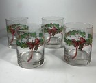 Set of 4 Spode Christmas Memories Double Old Fashioned Glasses 4.25"