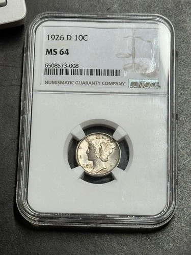 1926 D Mercury Silver Dime Graded NGC MS64 Stunning Gem BU 10c Coin (Slab1365)