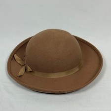 Doeskin Felt Wool Hat Women Brown Fedora Style Made in USA Geo W Bollmans