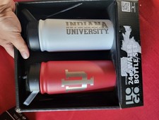 NEW Logo Brands Officially Licensed NCAA 24 oz. Water Bottle Set Indiana...
