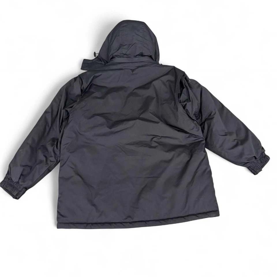 RED KAP Heavyweight Outdoor Winter Parka Hooded Jacket Men's Size L Navy - Image 2 of 4