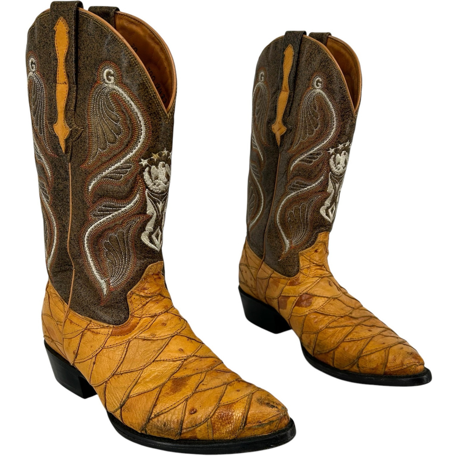 VTG 90s y2k men\'s exotic gator‎ patch 1901 El General tall leather western boots VTG 90s y2k men main image 4