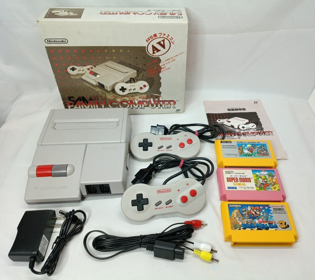 Nintendo AV Famicom Box Console Super Mario 1,USA(2),3 New Famicom