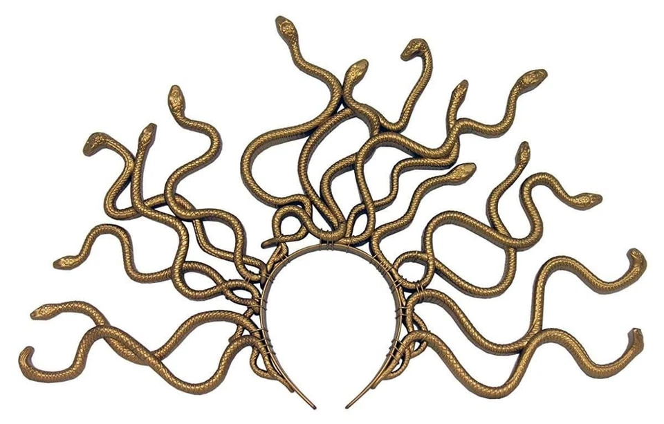 Medusa Schlangen Kopfschmuck Gold Kostüm Zubehör Tiara Krone Kopfbügel Haarreif - Bild 1 von 4