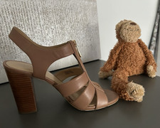 Michael Kors Brown Strappy Zip Open Toe Block...