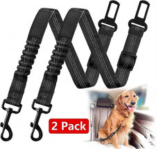 2 Pack Adjustable Dog Seat Belt Dog Car Seatbelts Pet Vehicle Safety Harnesses