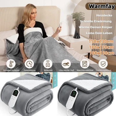 WARMFAY Heizdecke Wärmedecke elektrisch Wärmeunterbett XXL Abschaltautomatik Wärmebett