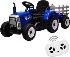 12v Kids Ride On Tractor With Trailer & Remote Control, Toddler Battery Power...