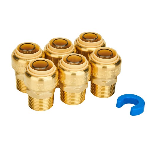 SUNGATOR 6-Pack Male Adapter, 3/4 Inch Inch, 6 Pack, Copper