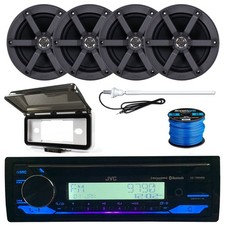 JVC KD-T92MBS 1 DIN Stereo CD Receiver, Cover, 4x 6.5" Speakers, Antenna, Wire