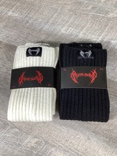 Breathe Divinity Leg Warmers Black Ivory 2 Set Gothic Punk Streetwear Socks New