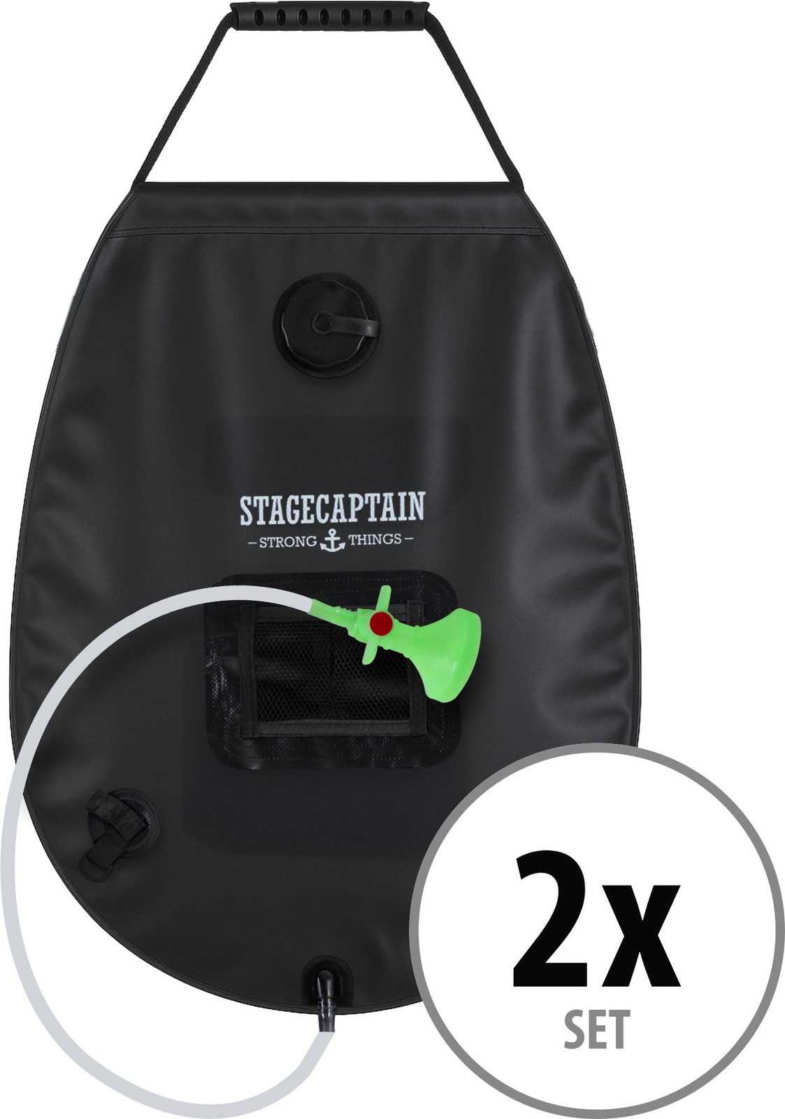Комплект для кемпинга Stagecaptain Mobildusche 20L Solar Dusche Camping Festival Outdoor Black 2er