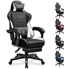 GTPLAYER Gaming Chair, High Back Leather Computer Gaming Chair with Footrest,...