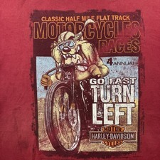 Harley-Davidson T Shirt Men XXL Looney Tunes Taz Motorcycle 2015 Decatur IL