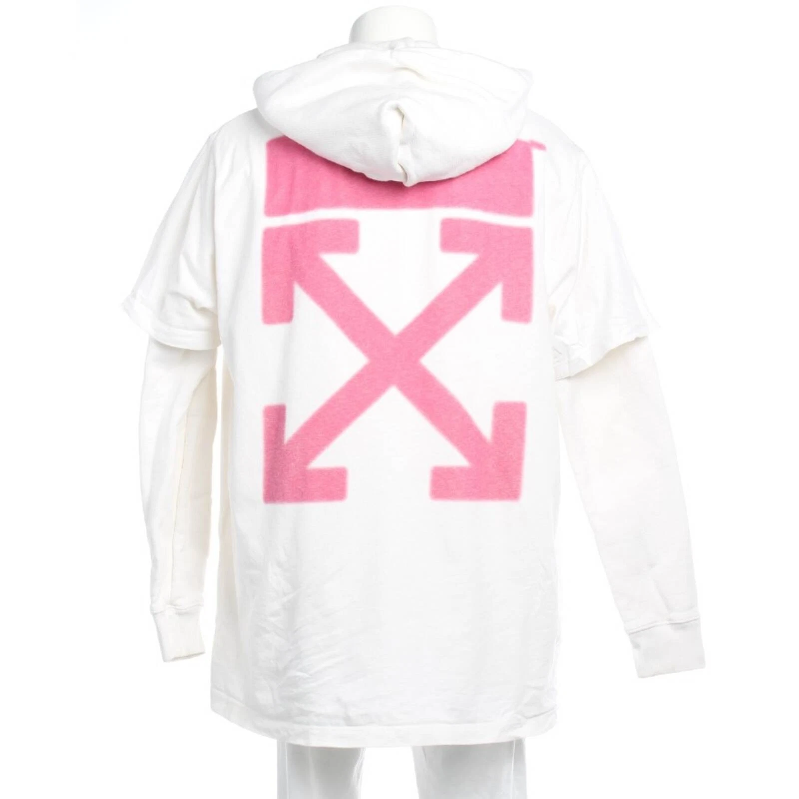 Felpa con cappuccio Off White bianca M