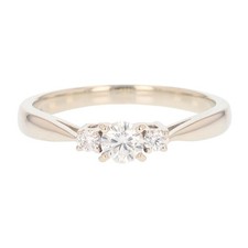 .28ctw Round Diamond Solitaire w/ Accents Engagement Ring 14k White Gold Size 7