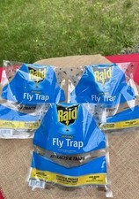 3x  Raid Outdoor Disposable Hanging Fly Trap ...