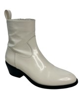 JIMMY CHOO Jesse Glossed Leather Ankle Boots Size 35.5 Excellent