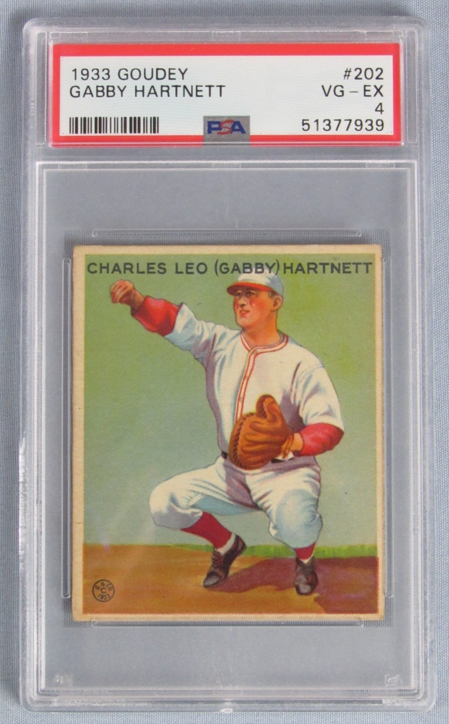 1933 Goudey #202 Gabby Hartnett PSA 4 VG-EX Z701