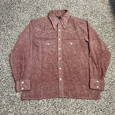 Towncraft Penneys Shirt Button Up Mens XL Rockabilly Vintage Thin Cowboy 60s 70s