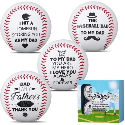 MiniInflat 4 Pack Happy Fathers Day Baseball Gift Mainly black and white
